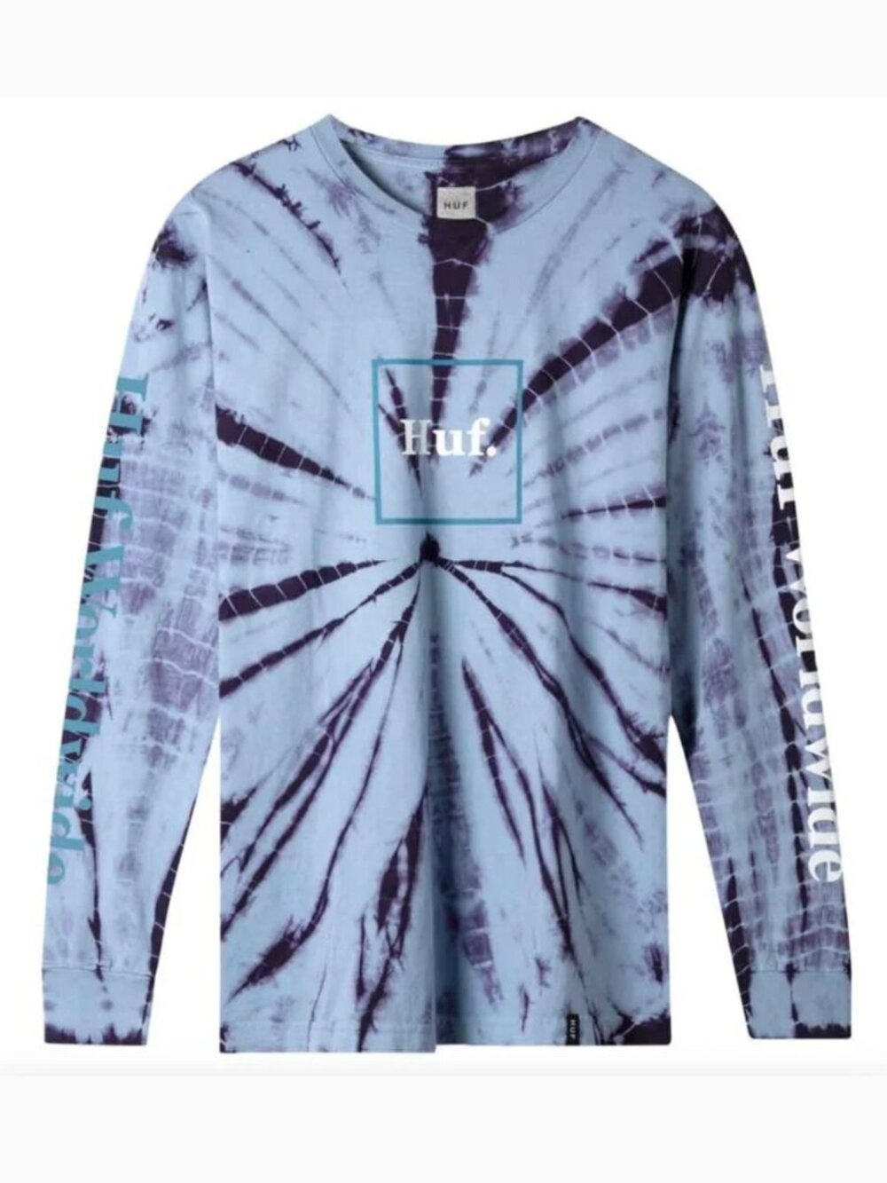 HUF Mens / Unisex Domestic Tie Dye Long Sleeve T-Shirt Periwinkle Purple Blue S